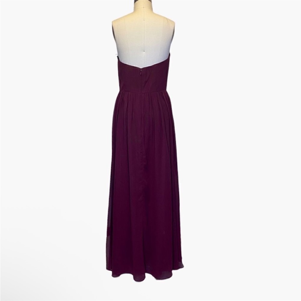 D'ZAGE Bridesmaid Strapless Wine Burgundy Prom Bridal Homecoming Dress Women’s L - Picture 2 of 6